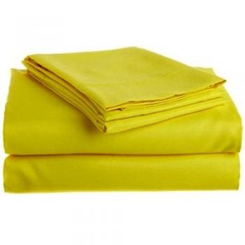 Calidad de primera - 200-de percale de-de ropa de cama algodón egipcio de cama de matrimonio 76,2 cm patrones de costura para chaquetas Euro con bolsillo para hacer para cama individual, Amarillo de, 200TC 100% algodón juego para cama de