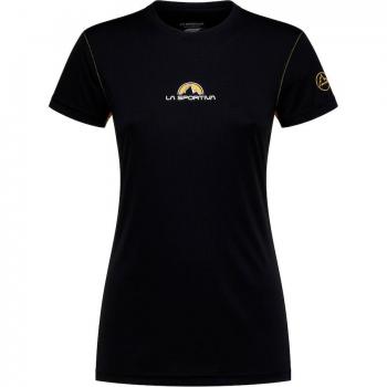 Camiseta de mujer La Sportiva Promo Tee W Black/Yellow