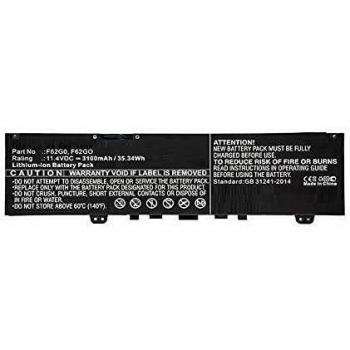 Batería de Repuesto para Laptop Dell CoreParts MBXDE-BA0062 (1 Celda, 3100 mAh, Color Negro)