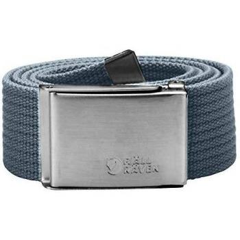 Cinturón Fjällräven Canvas azul piedra, 100% algodón, resistente al agua, cierre de hebilla metálica, diseño clásico y duradero