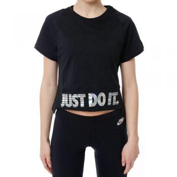 NIKE W NSW Hologram Camiseta, Mujer, Negro, M