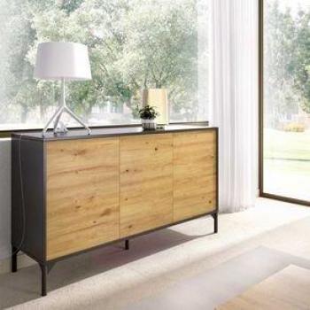 Aparador Lak 3 Puertas Grafito/Nordic 73,2X132,6X38,9 Cm