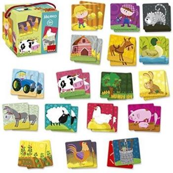 Goula - Memo: Loto Animales Granja, Juego educativo de memoria a partir de 3 años