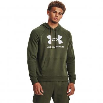 Under Armour Men's Rival Fleece Logo Hoodie - Green, Casual, Athletic, Cotton
