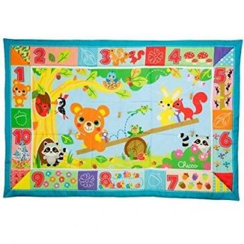 Chicco - Alfombra XXL Amigos del Bosque 135 x 90 cm, tappete de Juegos para bebés.