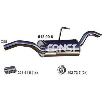 Silenciador trasero ERNST 512008 para Peugeot Expert I Van, 806 MPV y Citroën Jumpy I Van