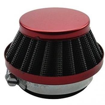 GOOFIT Filtro de Aire Conico Moto 44mm Aluminio Vertical Universal Pit Bike reemplazo para 47cc 49cc 50cc 70cc 90cc 110cc 125cc Motocross Ciclomotor Pocket Bike Scooter Quad Rojo