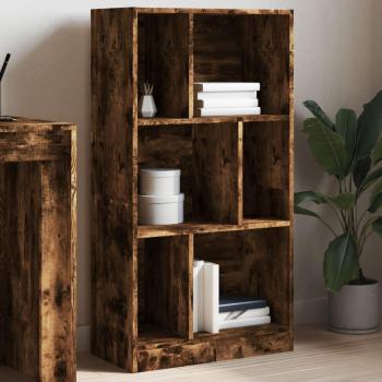Estantería de madera multicapa roble ahumado 57x28,5x107,5 cm