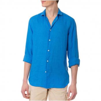 Linen Pamplona Men's Shirt - Blue