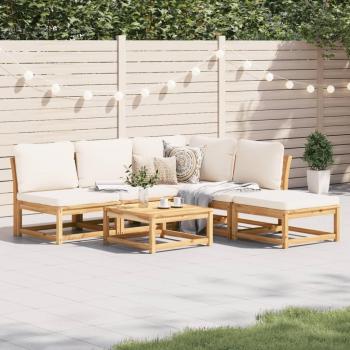 6 Piece Solid Wood Acacia Garden Lounge Set with Cushions