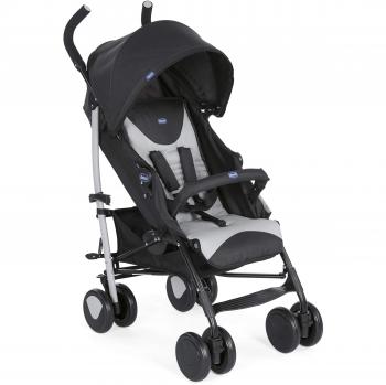 Chicco Echo Silla de Paseo Ligera y Plegable desde 0 Meses hasta 22 Kg, Carrito Bebé Compacto y Reclinable con Apoyabrazos, Posición para Dormir, Cierre Paraguas y Parasol Ajustable - Gris