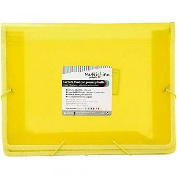 Grafoplás 4802060. Carpeta Maxi con Gomas y Fuelle, Amarillo, A4+, Multiline