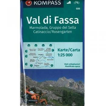 Mapa Excursionista y Topográfico 686 Val di Fassa - Marmolada 1:25.000