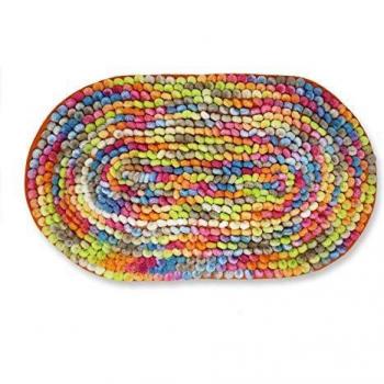 DHestia - Alfombra Multiuso Trenzada con Base Antideslizante para Habitación o Baño.