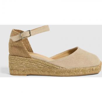 Castañer Alpargata de cuña baja tintada de mujer Carol en algodón orgánico con cierre de pulsera y cuña de 5cm