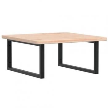 Estante de lavabo de pared de acero y madera maciza de roble Vidaxl