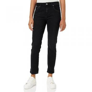 Pepe Jeans - Vaquero recto de mujer tapered tiro alto, color negro (Denim-xf1), talla 32W / 32L