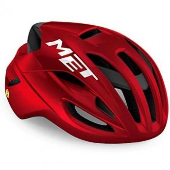 MET Casco RIVALE MIPS Rojo Metalic.Brill.T.L 58-61, Adultos Unisex, No definido, T.A