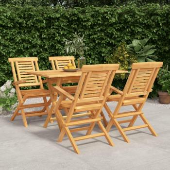 5-Piece Solid Teak Wood Garden Dining Set