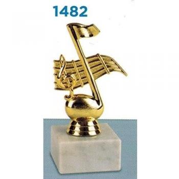 Trofeo premiazioni Música - Karaoke - H cm manivela - 16 - Base de mármol Figura de plástico Made in Italy