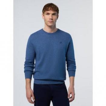 North Sails Men's Sustainable Organic Cotton Crewneck Sweater - Denim Blue, Size XL