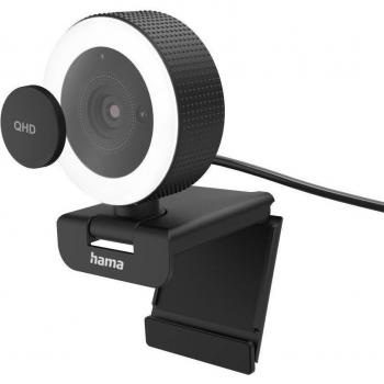 Webcam Hama C-800 Pro QHD con Luz Circular y Control Remoto