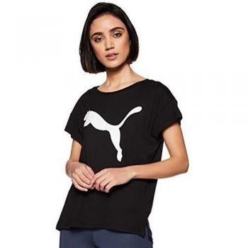 Puma Active Logo T-Shirt, Mujer, Cotton Black, XS