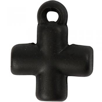 Berlock negra 10x10 mm, agujero 1,5 mm, pack de 4 unidades