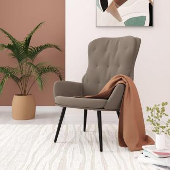 Silla relax gris claro en terciopelo