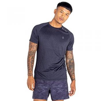 Dare 2b Men's Quick-Dry Lightweight Persist Active T-Shirt with Odour Repellent and Reflective Details - Black Marl