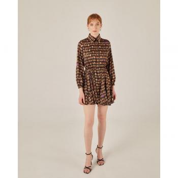 Vestido Corto Camisero NIZA con Volantes de Mujer