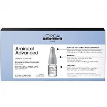 L’Oréal Professionnel | Tratamiento Anti-Afinamiento para un cabello de aspecto más denso y con más cuerpo, Aminexil Advanced, SERIE EXPERT, 10x6 ML
