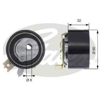 GATES T43014 - Polea tensora de correa dentada y polea de desvío/guía para correas dentadas