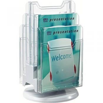 Exacompta Presentation – Expositor 15,50 x 23,90 x 66,50 cm Cristal, color Gris Lumière/Cristal 31,50 x 31,50 x 46,50 cm