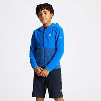 Dare2b Genesis-Forro Polar con Capucha, Integral Y Bolsillos con Cremallera Fleece, Niños, Atheltic Blue/Outer Space, 11-12