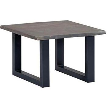 vidaXL Coffee Table with Live Edges Grey 60x60x40 cm Solid Acacia Wood