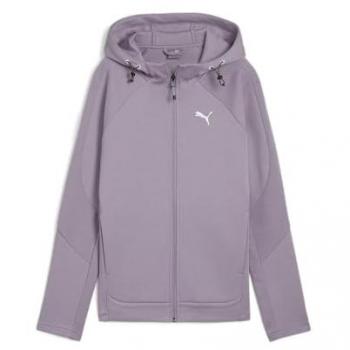 Chaqueta casual Puma Evostripe Full-Zip mujer, color lila, talla XS, con capucha y cremallera completa
