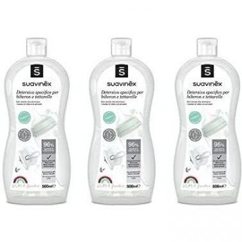 Suavinex Multipack - Limpiador para biberones y tetinas sin perfume ni residuos, 3 x 500 ml