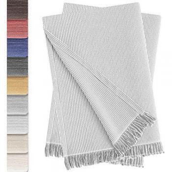 Pack de 2 Plaids Multiusos Paul 180x260 cm Gris Claro - Fundas para Sofá y Mantas para Cama