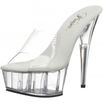 Pleaser EU-DELIGHT-601 - Tira de Tobillo de Material sintético Mujer, Color Transparente, Talla 40