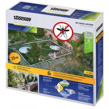 Kit Básico Geyser 25 m de Manguera Anti-mosquitos con 10 Boquillas, 10 Racores en T, 3 Tapones Finales y 5 Soportes de Manguera