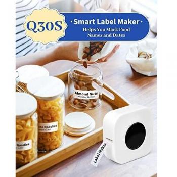 Phomemo Q30S Mini Etiquetadora, Impresora de Etiquetas Adhesivas Bluetooth Impresora de Etiquetas Térmicas Portátil, Compatible con Teléfonos iOS y Android, con 1 Rollo de Etiquetas de 12x40 mm