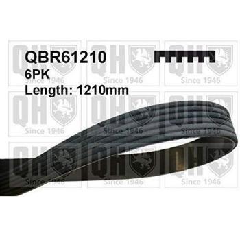 Correa trapecial poli V Quinton Hazell QBR61210 - Correa de transmisión con diseño de múltiples canales para una mayor durabilidad y rendimiento