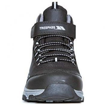Trespass Harrelson Kids Mid Cut Hiking Boots with Sticky Strap and Elastic Lacing - Black - Size 2 UK