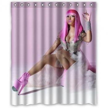 Custom Sexy Woman Nicki Minaj Hot Singer Picture Shower Curtain Amazing Bath Curtain Decorate your bathroom 152x182cm