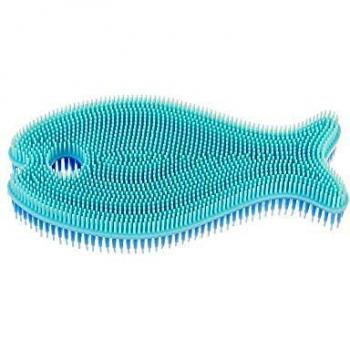 Innobaby - silicona peces antimicrobiano baño exfoliante, blue/aqua