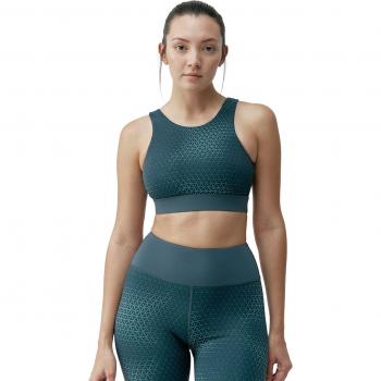 Top Deportivo de Mujer Yuto Born Living Yoga - Soporte Medio-Alto - Azul Marino / Slate-Artic - Talla M