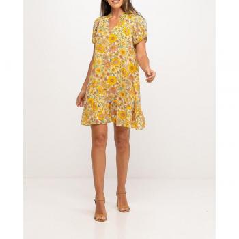 Vestido corto estampado con volante Niza