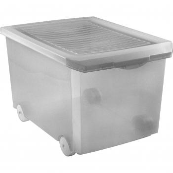 TATAY 1152401 Caja multiuso con ruedas cubierta suave transparentes de plástico de 60 L 56,5 x 36,2 x 40 cm