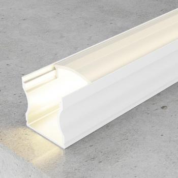 Perfil de Aluminio U Alto Lacado Blanco para Tiras LED 12V/24V 2 Metros